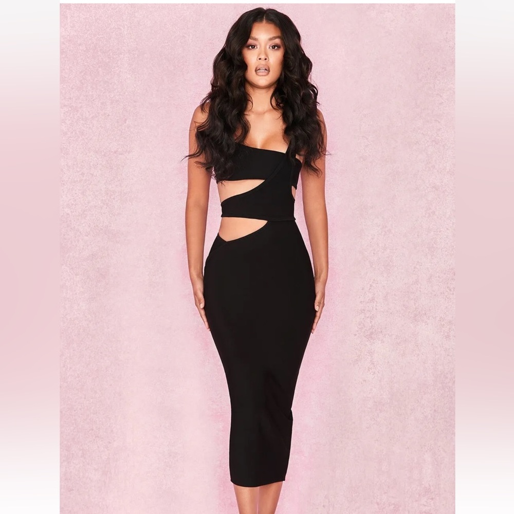 HOUSE OF CB 'Miya' Black Bandage Cut Out Dress /Size S-US 4-6 /
